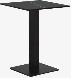 Square Bar Table In Livanto Natural Stone 60 X 60 Cm & Mármore Nero Marquina - Preto - Sklum