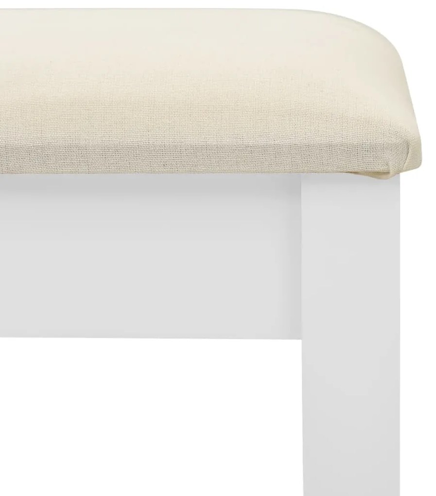 Toucador c/ banco 65x36x128 cm MDF e madeira paulownia branco