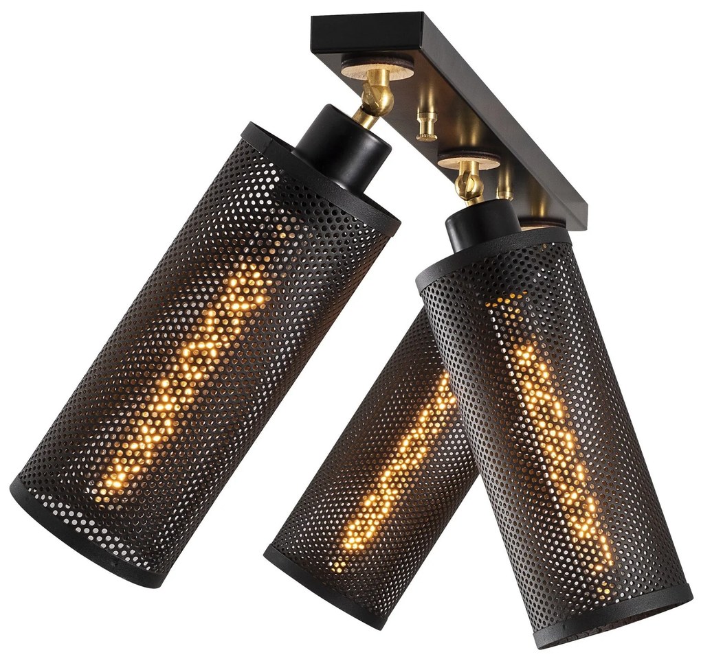 Candeeiro de Teto Amasra – Preto e Dourado – 66 x 10 cm