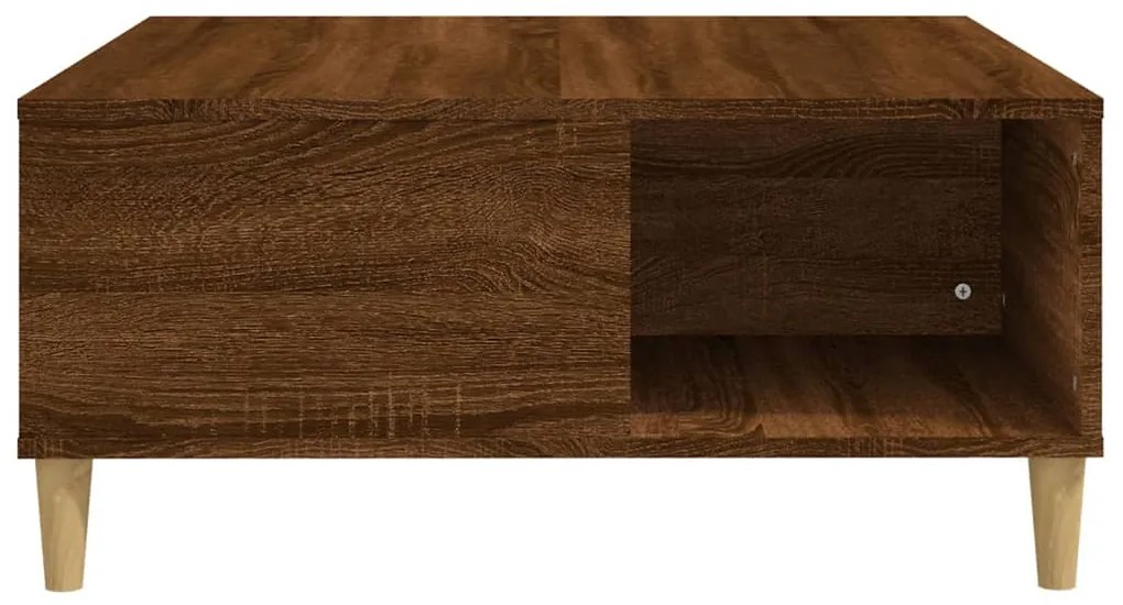 Mesa de centro 80x80x36,5cm derivados madeira carvalho castanho