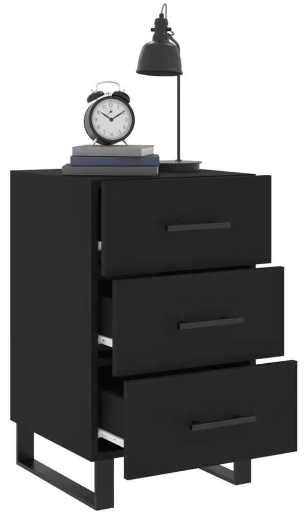 Mesa de cabeceira 40x40x66 cm derivados de madeira preto