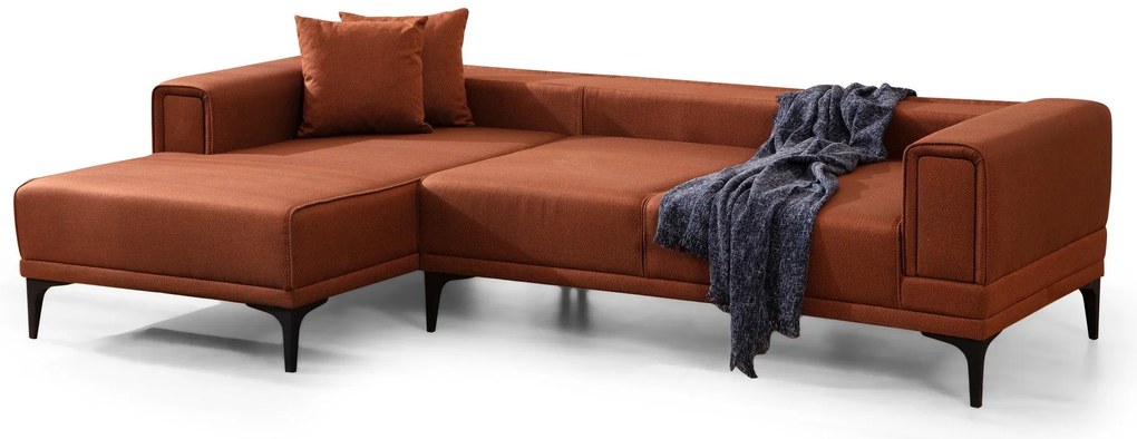 Sofá-Cama de Canto Horizon – Vermelho Telha – 140x250 cm