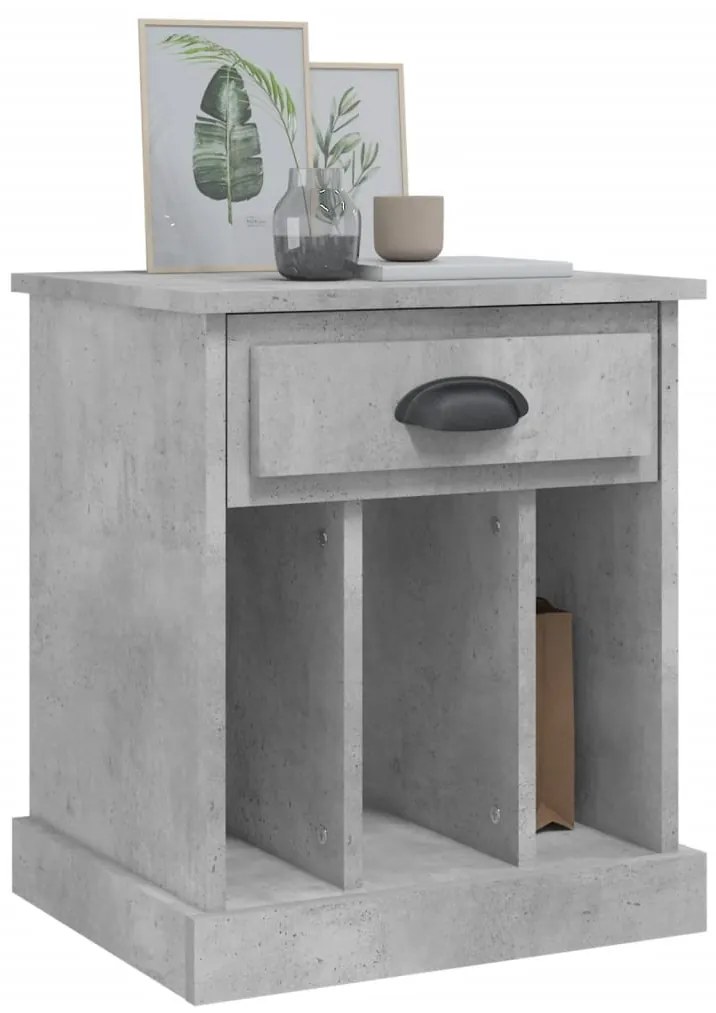 Mesas de cabeceira 2 pcs 43x36x50 cm cinzento cimento
