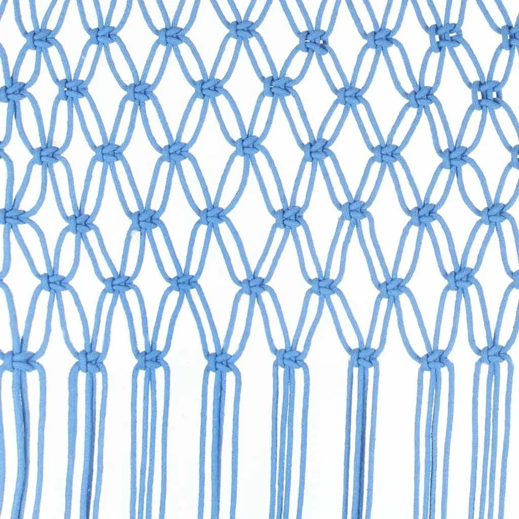 Cortina macramé 140x240 cm algodão azul