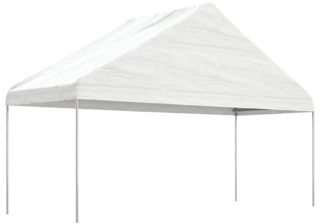 Gazebo com telhado 6,69x5,88x3,75 m polietileno branco