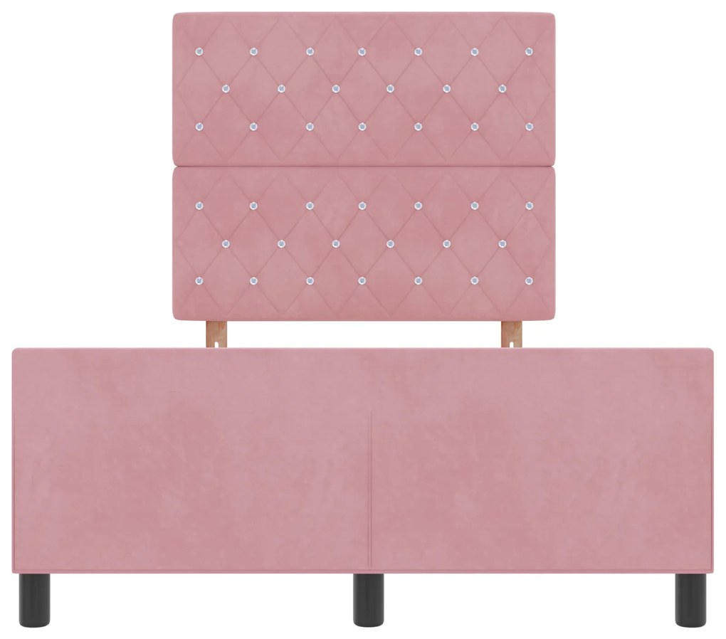 Cama vidaXL Rosa 120x190 cm Veludo