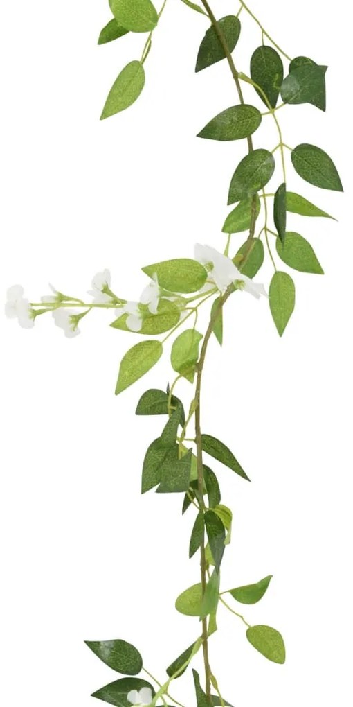 Grinaldas de flores de Natal 6 pcs 200 cm branco