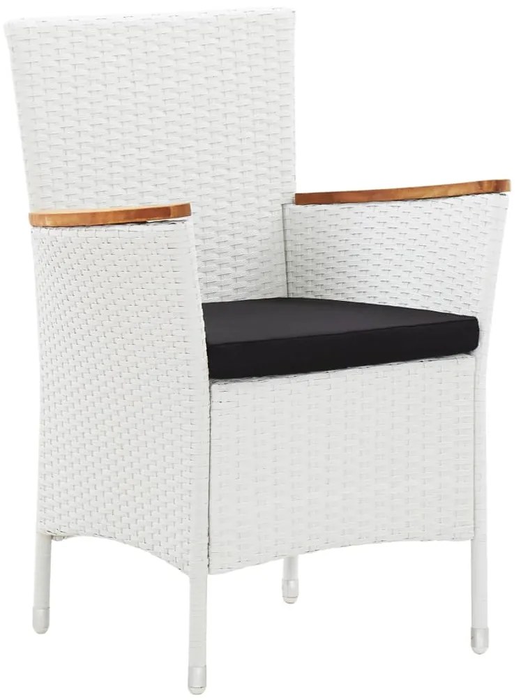 5 pcs conjunto de jantar para exterior vime PE branco