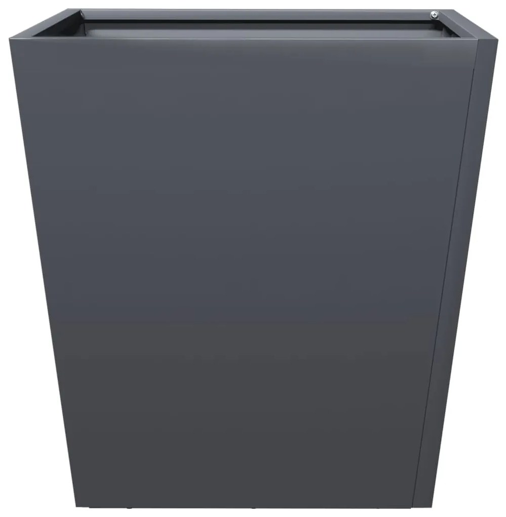 Vaso/floreira de jardim 2 pcs 40x40x40 cm aço antracite