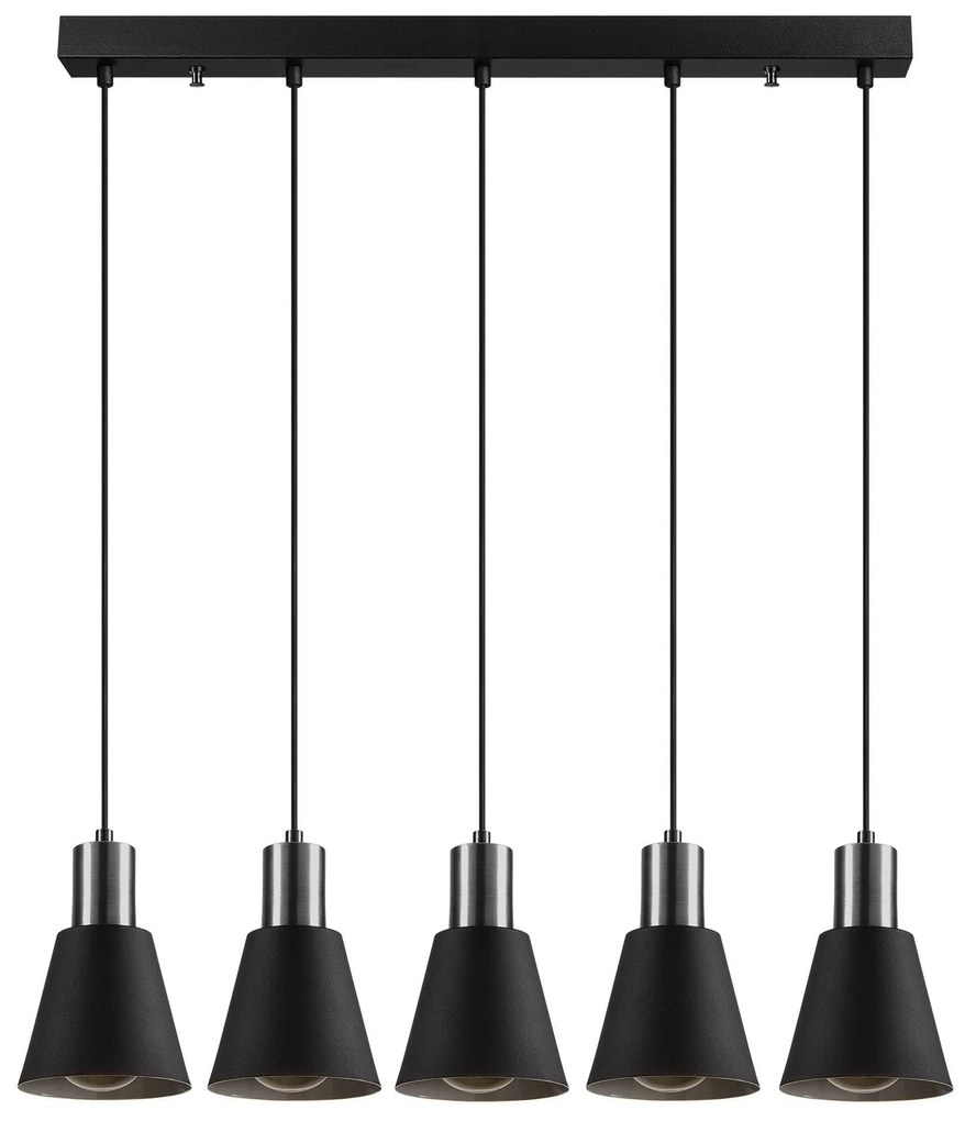 Candeeiro de Teto Kem – Preto Níquel – 84 x 14 cm