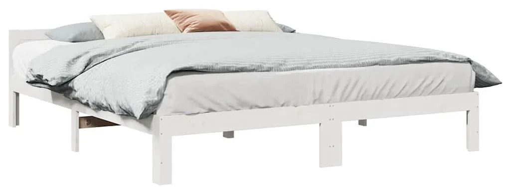 vidaXL Cama sem colchão 180x200 cm madeira de pinho maciça branco