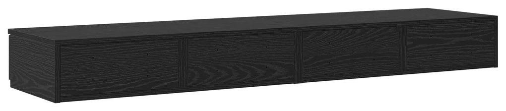 Gavetas pretas para cama VidaXL 140x36,5x16,5 cm em madeira de engenha