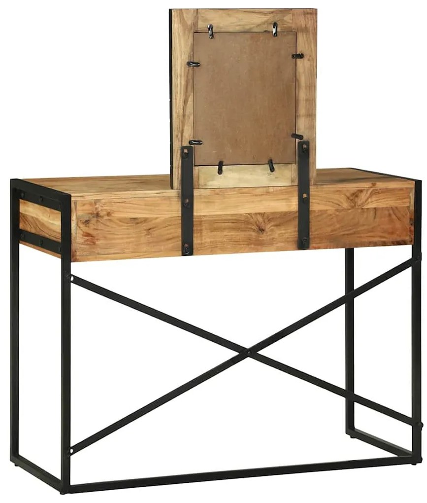 Mesa de Canto com Espelho 100x40x120 cm Madeira Sólida Acácia