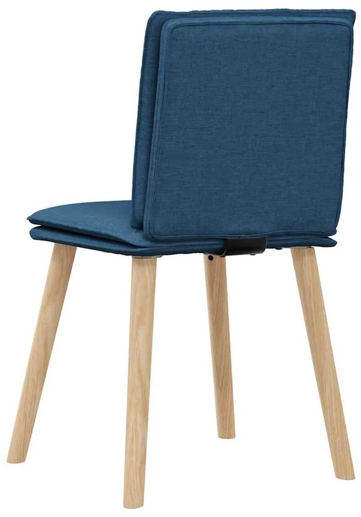 Cadeiras de jantar 6 pcs tecido azul