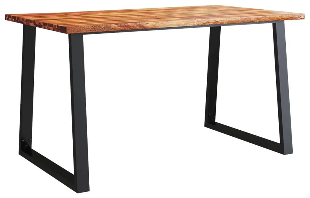 3 pcs conjunto de jantar c/ bordas vivas acácia maciça