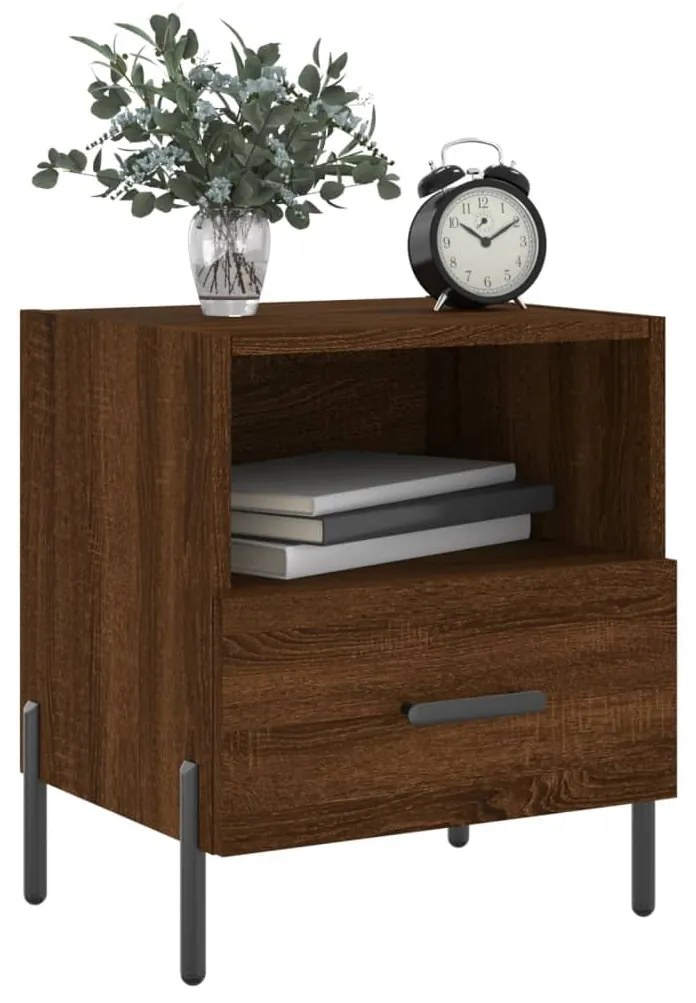 Mesa de cabeceira 2 pcs derivados de madeira carvalho castanho