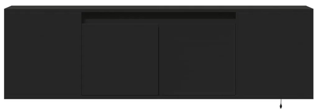 Móvel de parede para TV com luzes LED 135x31x39,5 cm preto