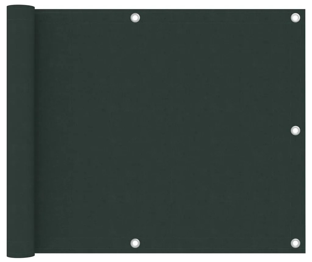 vidaXL Tela de varanda 75x400 cm tecido Oxford verde-escuro