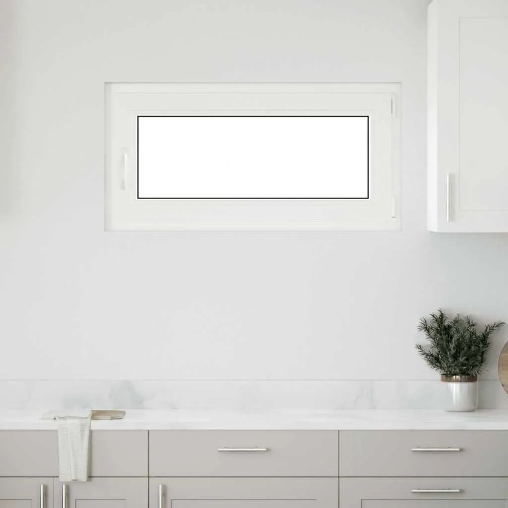 vidaXL Janela de porão "RISOR" 100x50 cm oscilobatente DIN direita branca