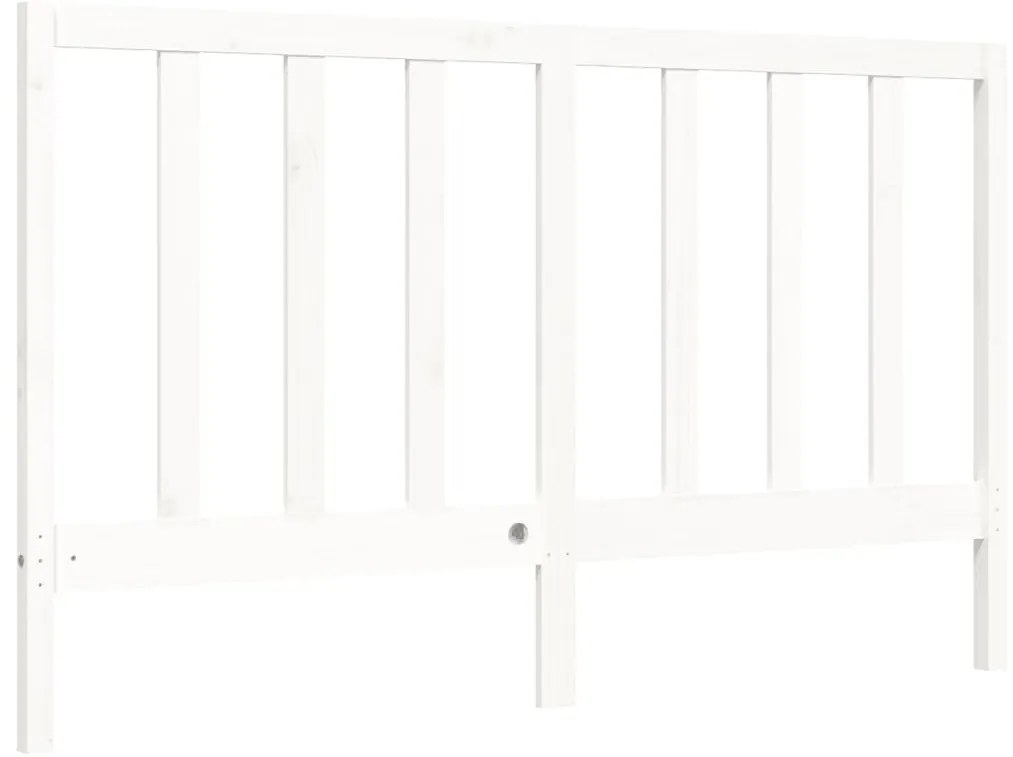 Cama sem colchão 160x200 cm madeira de pinho maciça branco