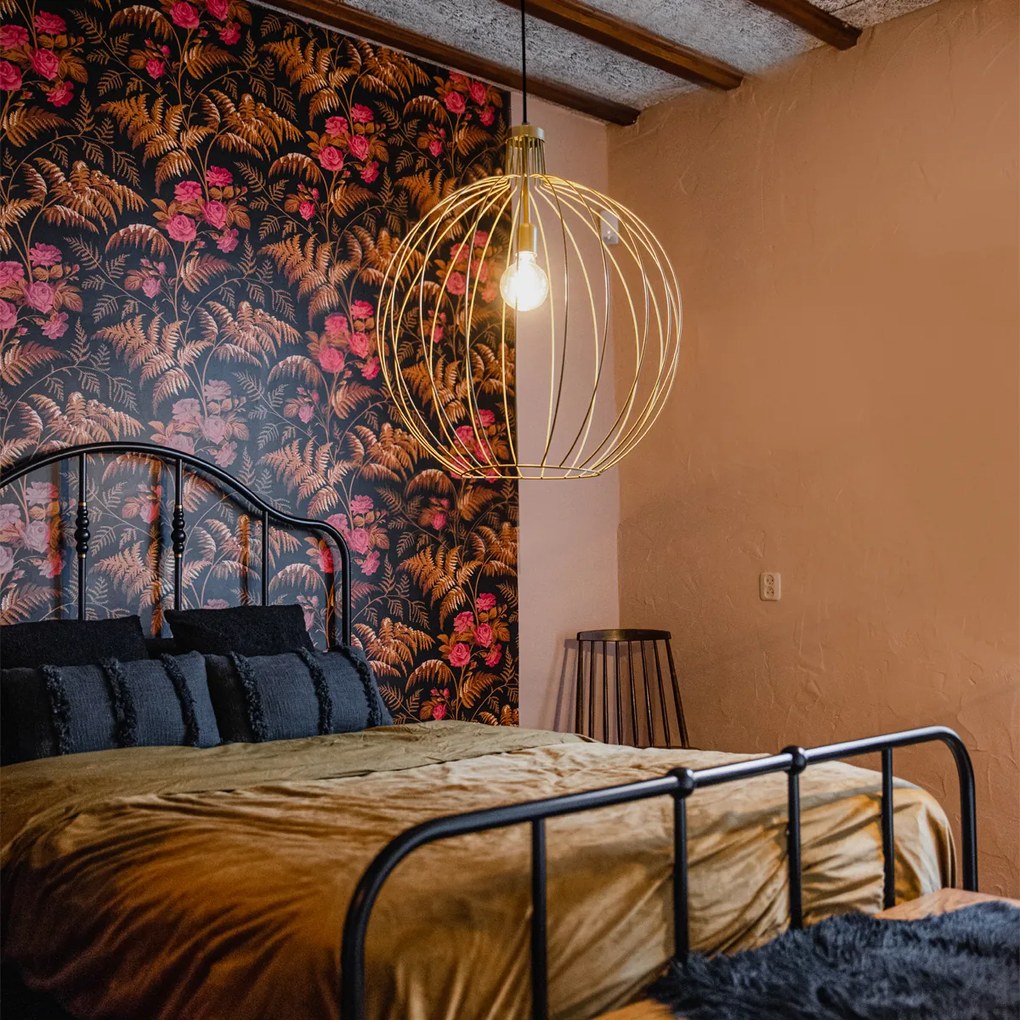 Candeeiro de suspensão design dourado 60 cm - Wire Dos