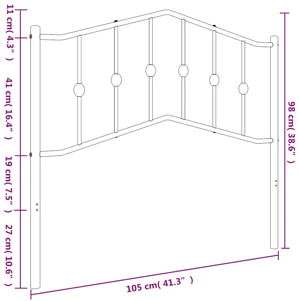 Cabeceira de cama 100 cm metal preto