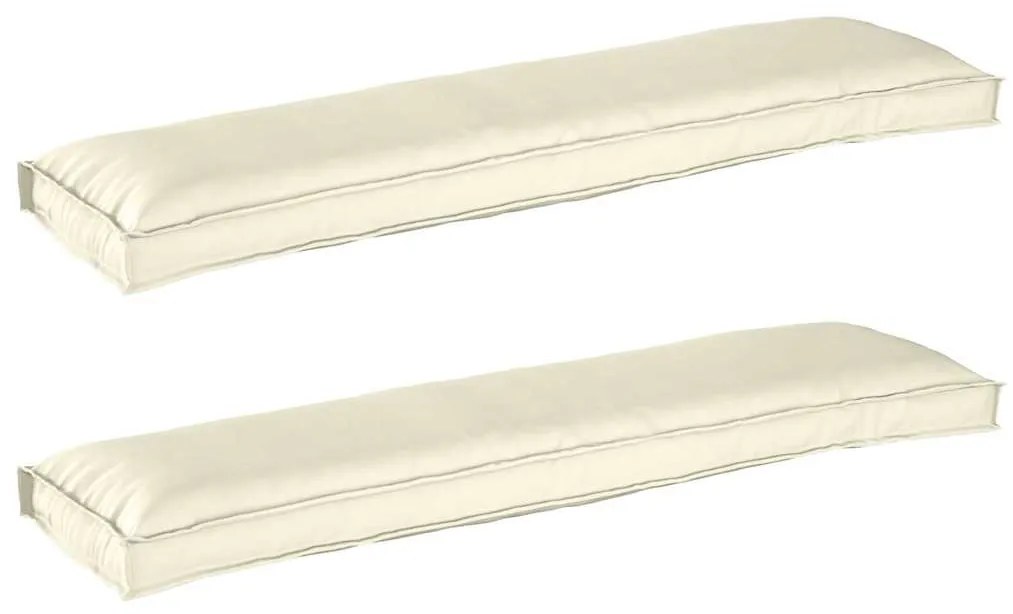 vidaXL Cushions de Palete para Banco 2 pcs Creme 150x40x8 cm Tecido Oxford