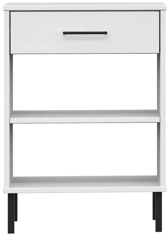 Móvel consola c/ pernas de metal pinho maciço OSLO branco