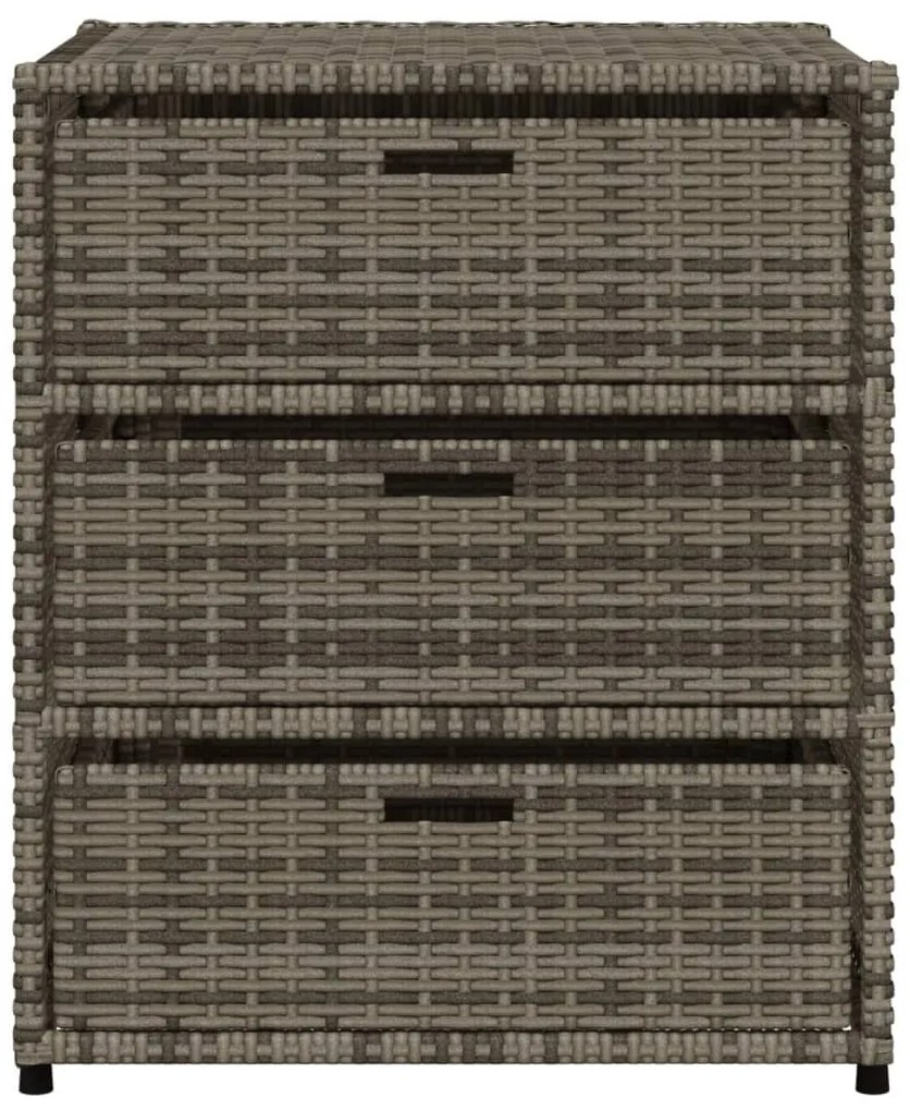 Armário de arrumação para jardim 55x59x69 cm vime PE cinzento