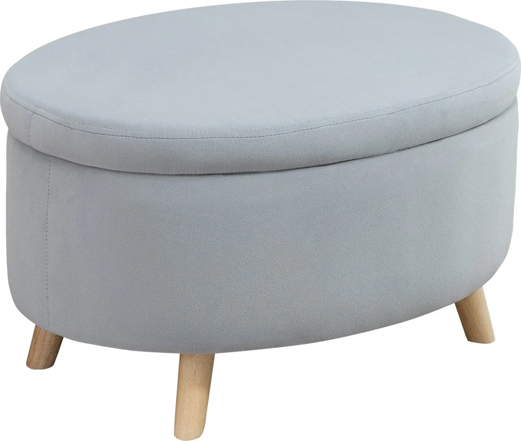 Banco Otomano com Arrumação – Bergen – 71x51,5x42 cm – Cinzento