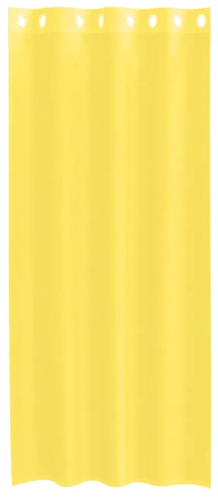Cortinas de voile com ilhós 2 pcs amarelo