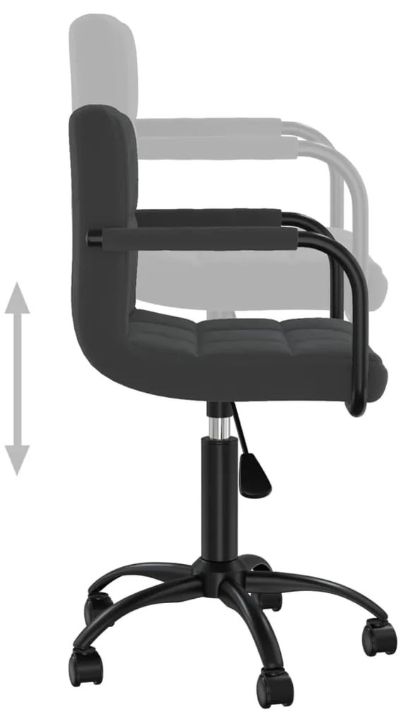 Cadeira de escritório giratória veludo preto