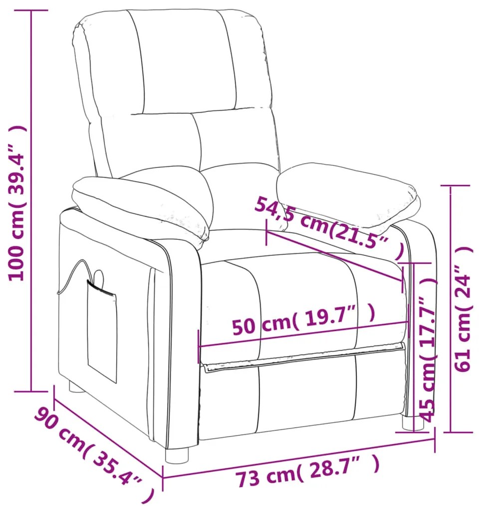 Poltrona de massagens tecido cor creme
