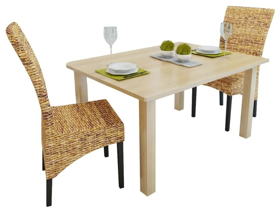 vidaXL Cadeiras de jantar 2 pcs abacá e madeira de mangueira maciça