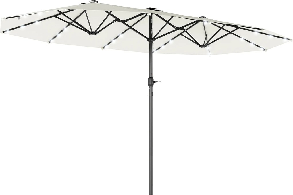 Outsunny Guarda-sol Oval Creme branco 440 x 256 cm | Aosom Portugal