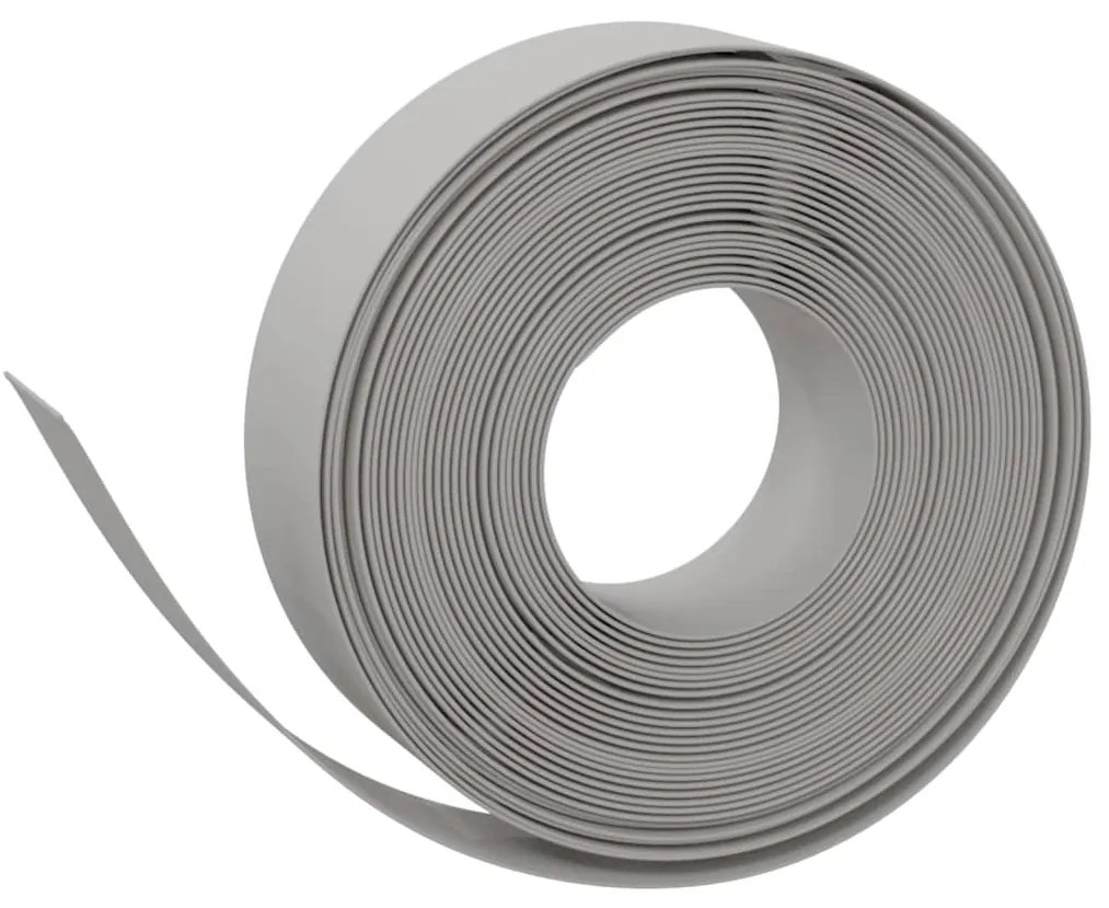 Bordas de jardim 3 pcs 10 m 15 cm polietileno cinzento