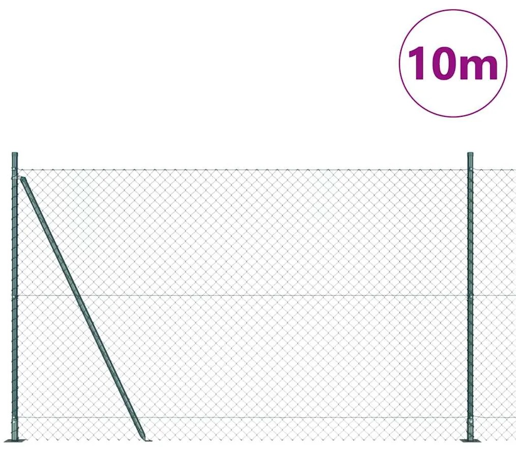 Conjunto de Postes de Cerca Prateado 10 x 1.4 m Aço Galvanizado