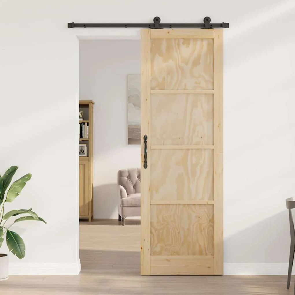 Porta Deslizante com Conjunto de Ferragens 'ORKDAL'Madeira Maciça de P