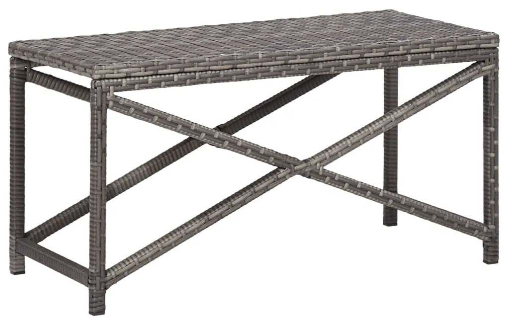 vidaXL Banco de jardim 80 cm vime PE cinzento