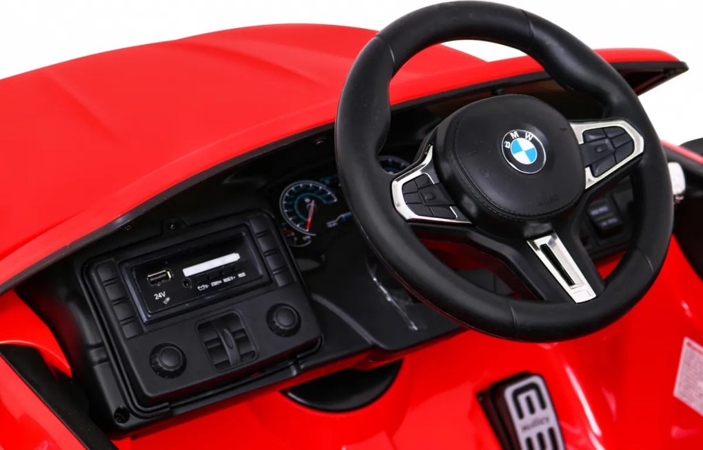 Carro elétrico para Crianças 3 a 7 anos 24V Bmw M5 DRIFT Vermelho
