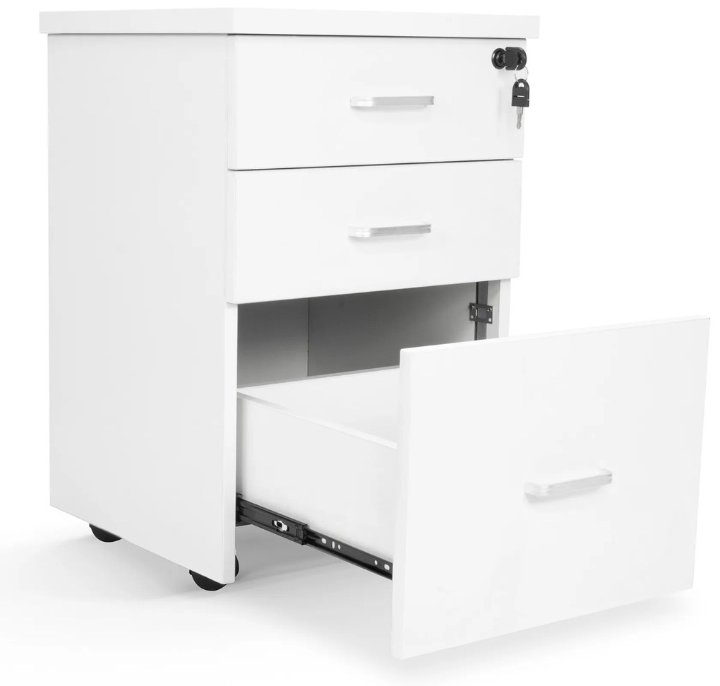 Bloco de Gavetas em Melamina Branco 400x400x610mm Riva