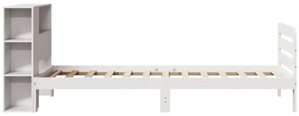Cama sem colchão 90x200 cm madeira de pinho maciça branco