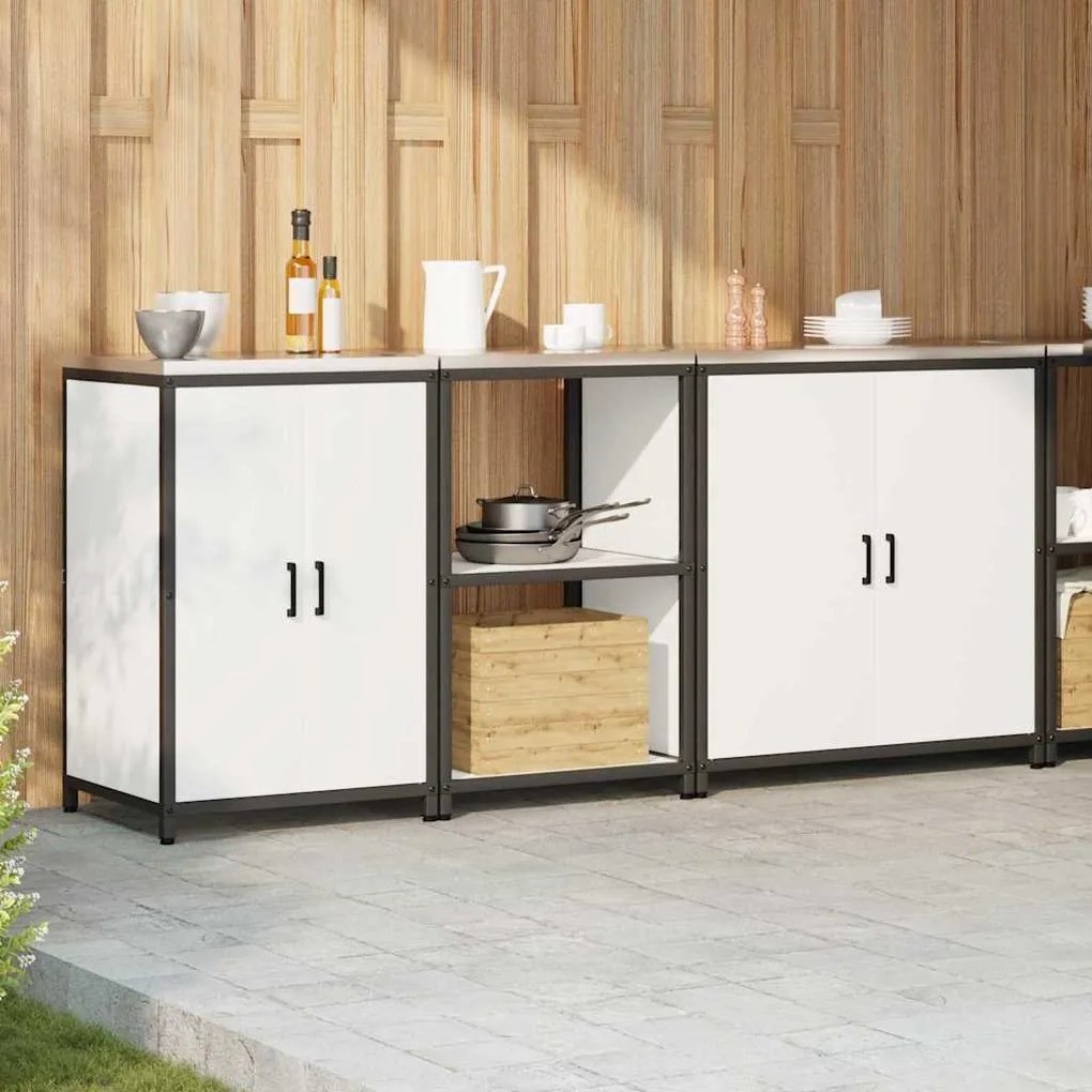 Conjunto de Armazenamento de Cozinha 3 pcs Branco