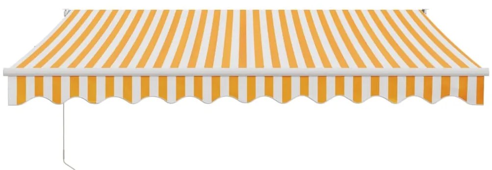 Toldo retrátil 3x2,5 m tecido e alumínio amarelo e branco