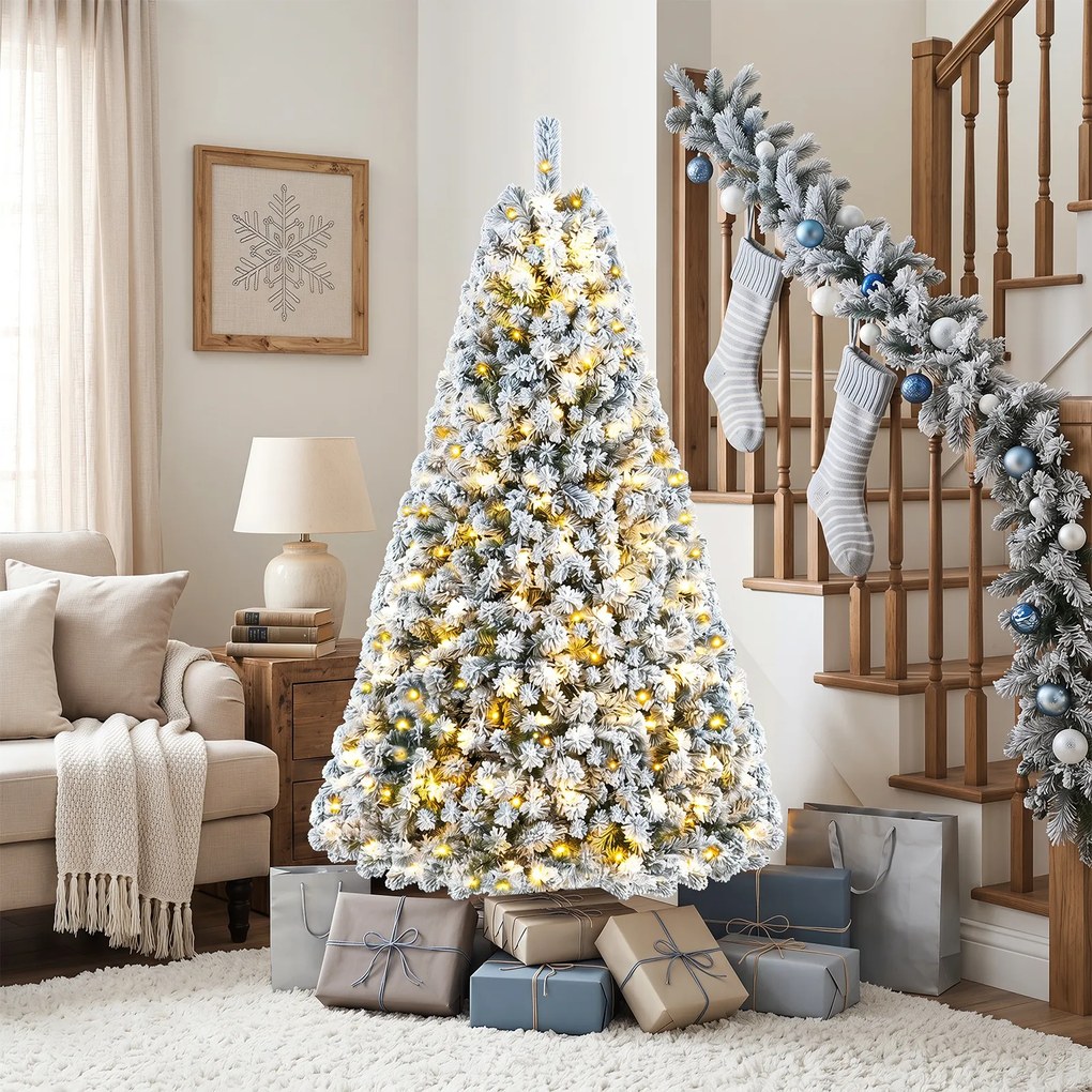 Árvore de Natal Artificial Altura: 183, Efeito Nevado, Verde