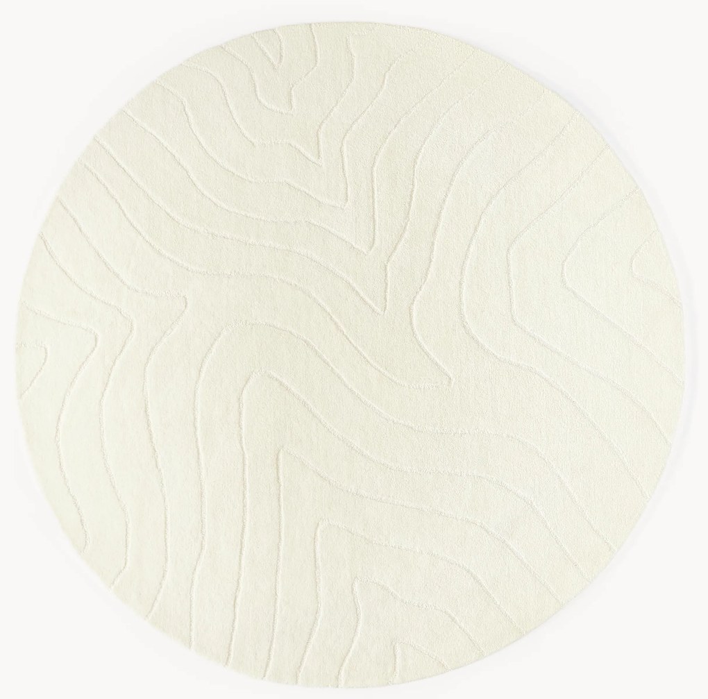 Tapete redondo em lã artesanal Aaron