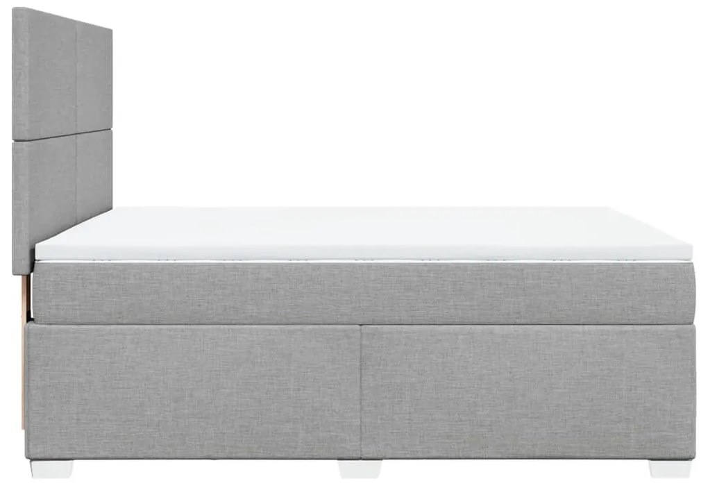 Cama com molas/colchão 140x190 cm tecido cinzento-claro