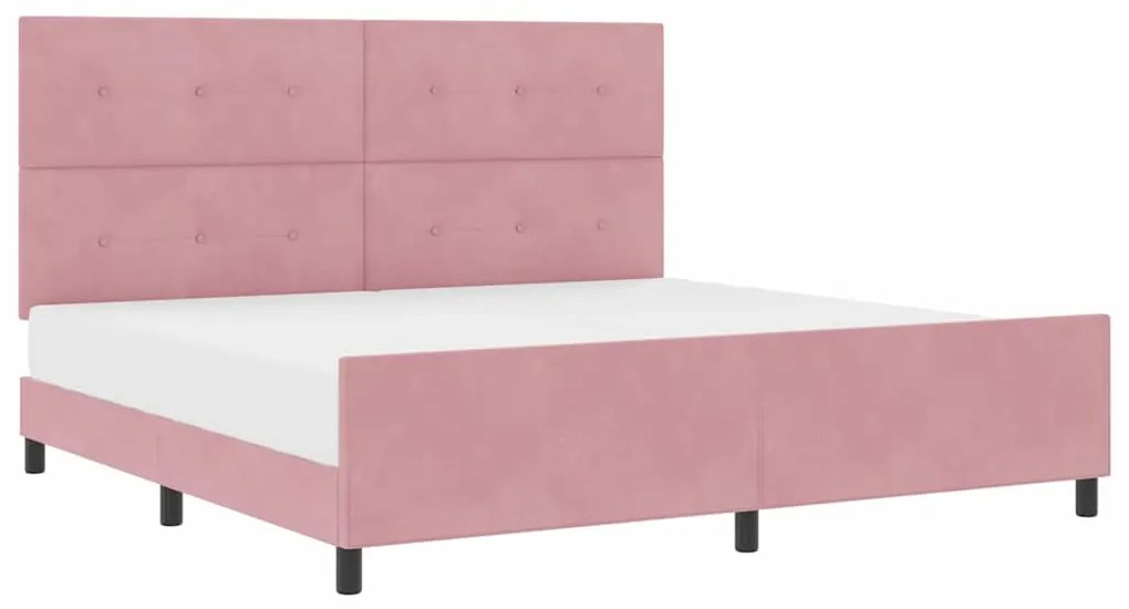 Estrutura de Cama vidaXL Rosa 200x200 cm Veludo