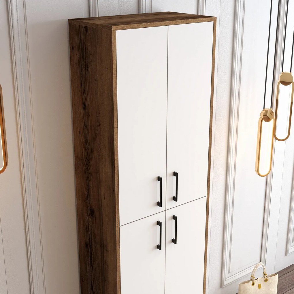 Sapateira Berlin – Nogueira e Branco – 60 cm x 200 cm x 35 cm