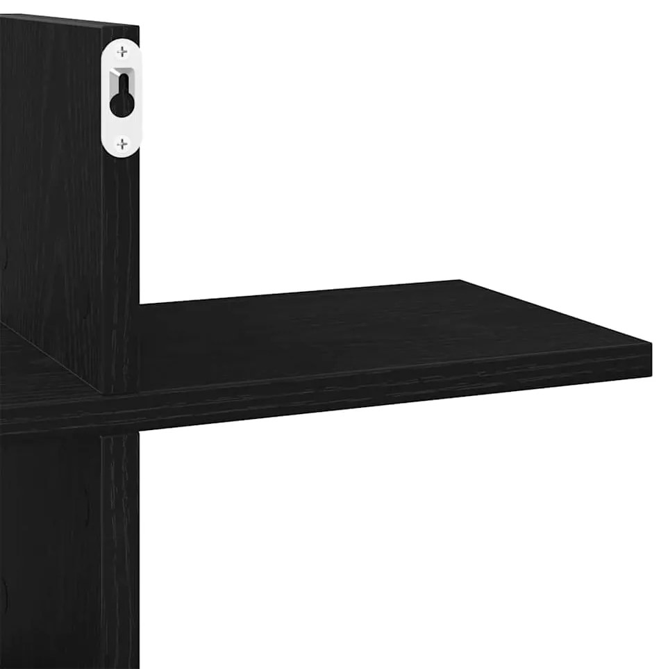 Prateleira de parede 124,5x18x60,5cm carvalho preto